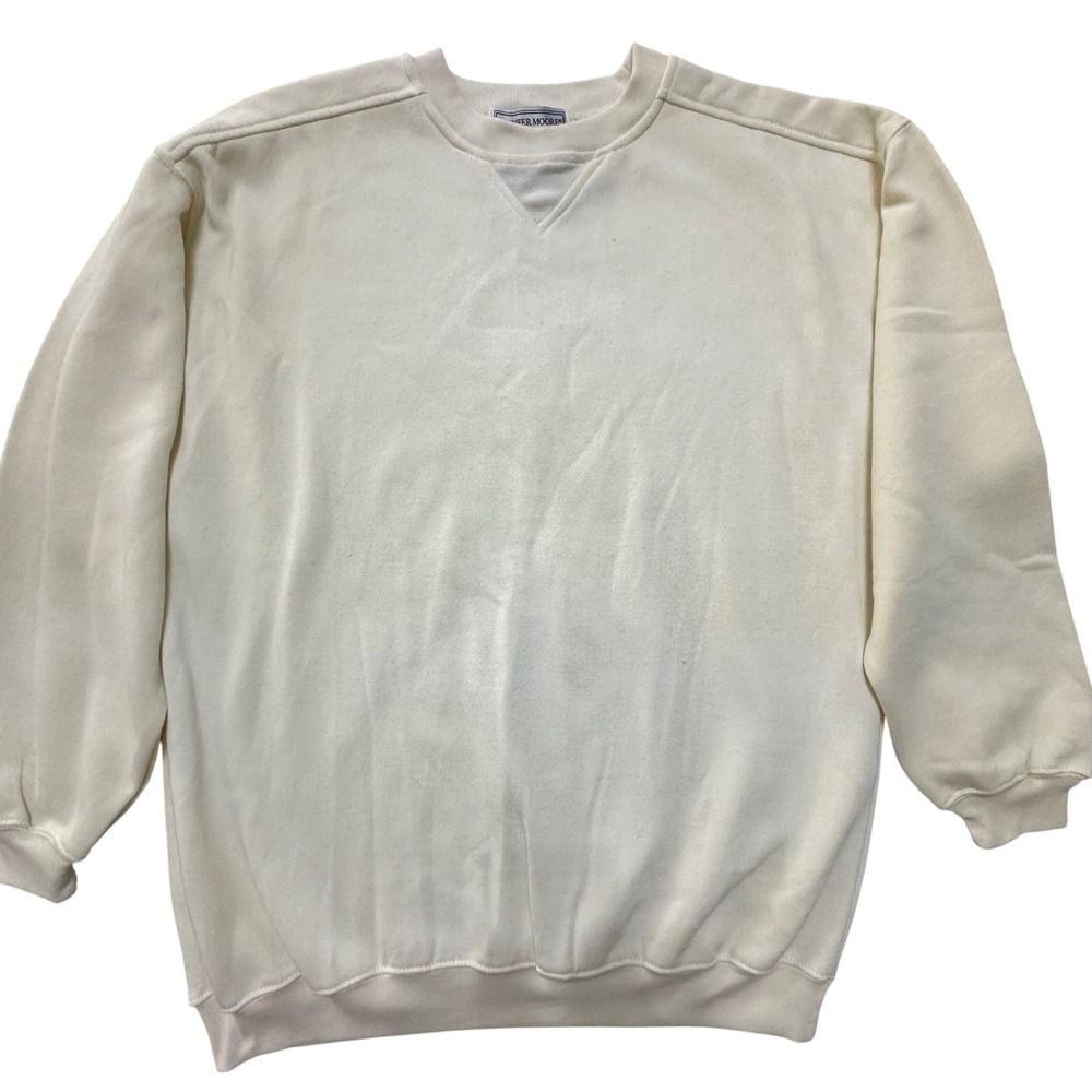 VTG Jennifer Moore Butter Yellow Sweatshirt Crewneck Pullover Quite Luxury Small - Picture 10 of 11